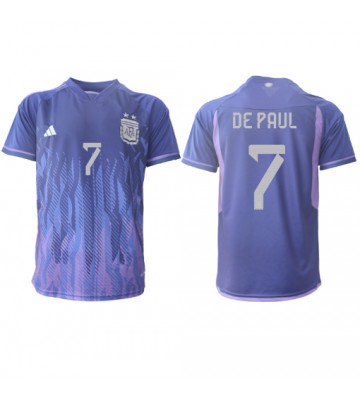 Argentina Rodrigo de Paul #7 Bortedrakt VM 2022 Kortermet